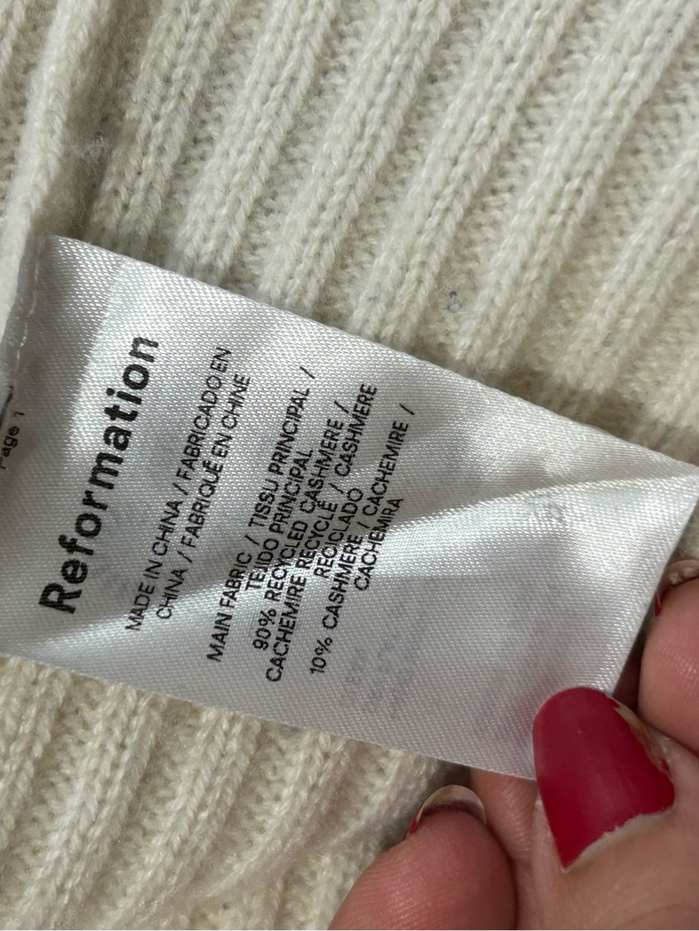 Reformation Fantino Cashmere Ribbed Button-Down Cardigan Sweater - Picture 7 of 7